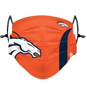 NFL Denver Broncos Adult Gameday Adjustable Face Covering‎ - 2pk Mask